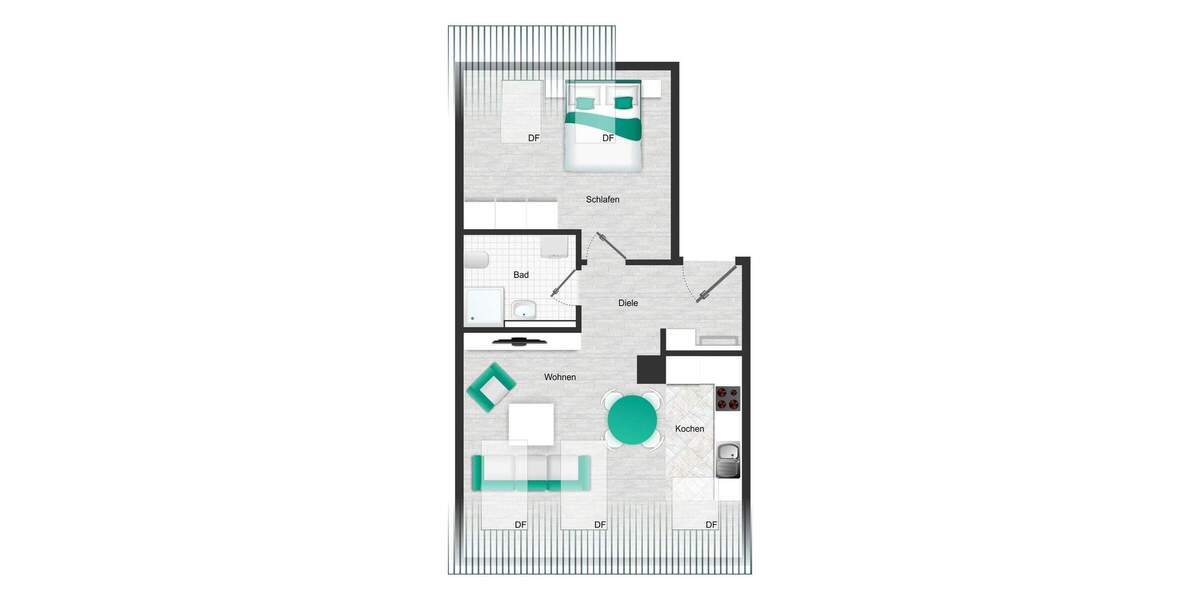 Etagenwohnung Leipzig Stötteritz - 2 Zimmer, 42 m&sup2;, 105.000&euro; | Angebot:25815747