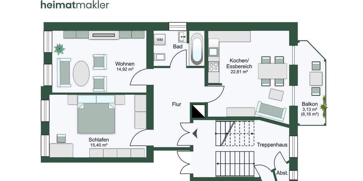 Etagenwohnung Leipzig Sellerhausen-Stünz - 2 Zimmer, 67 m&sup2;, 163.000&euro; | Angebot:25692439