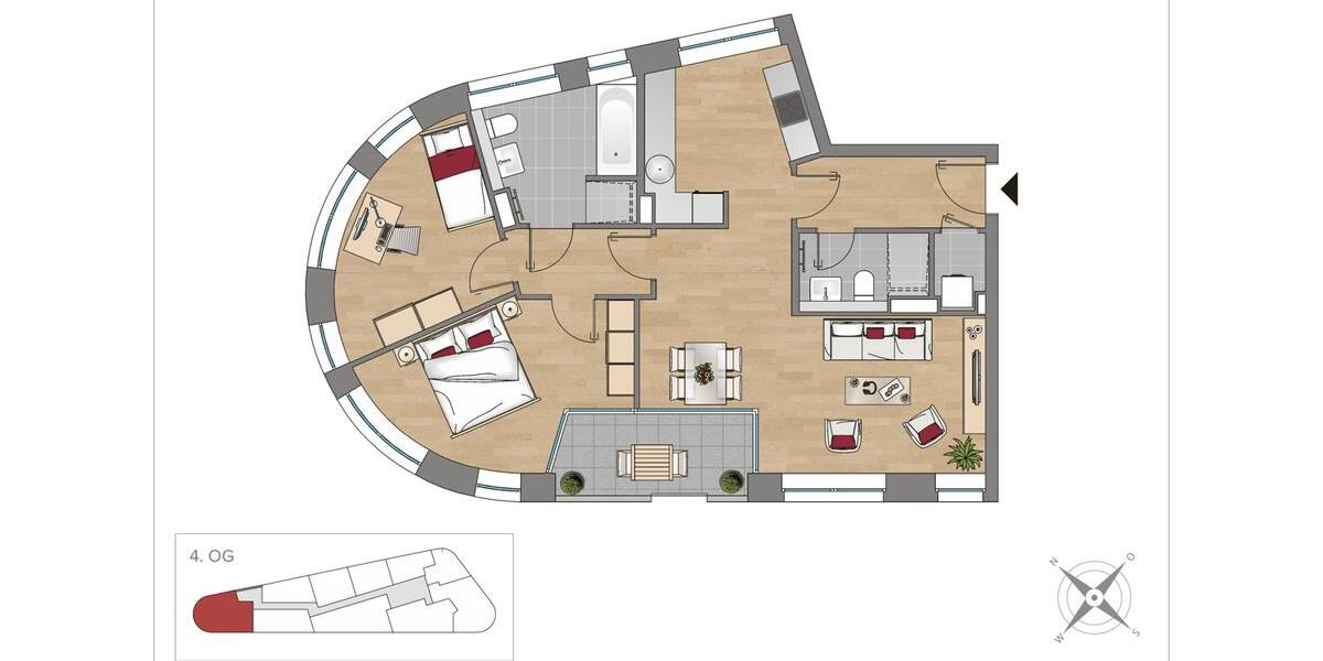 Dachgeschoßwohnung Leipzig Mitte - 3 Zimmer, 81 m&sup2;, 1.458&euro; | Angebot:26676987