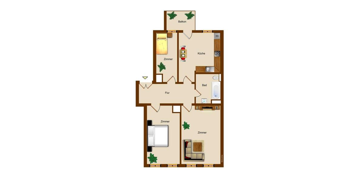 Etagenwohnung Leipzig Südost - 3 Zimmer, 71 m&sup2;, 999&euro; | Angebot:25887074