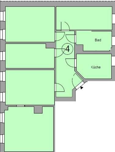 Etagenwohnung Leipzig Nordost - 5 Zimmer, 105 m&sup2;, 1.289&euro; | Angebot:25128524
