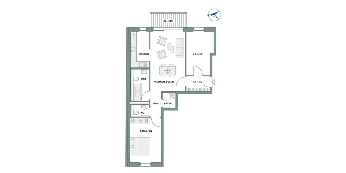 NEUBAUPROJEKT LANGE 30 - 3-Raum-Wohnung mit Balkon und perfekter Harmonie aus Stil und Komfort 3 zimmer