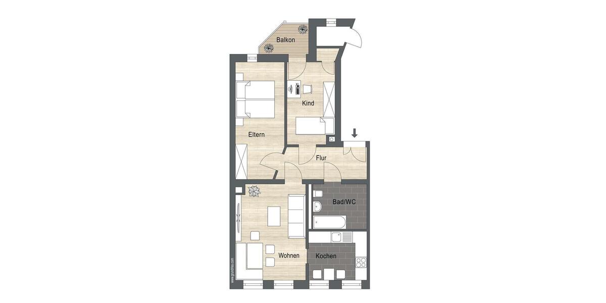 Etagenwohnung Leipzig Ost - 2 Zimmer, 66 m&sup2;, 869&euro; | Angebot:25902831