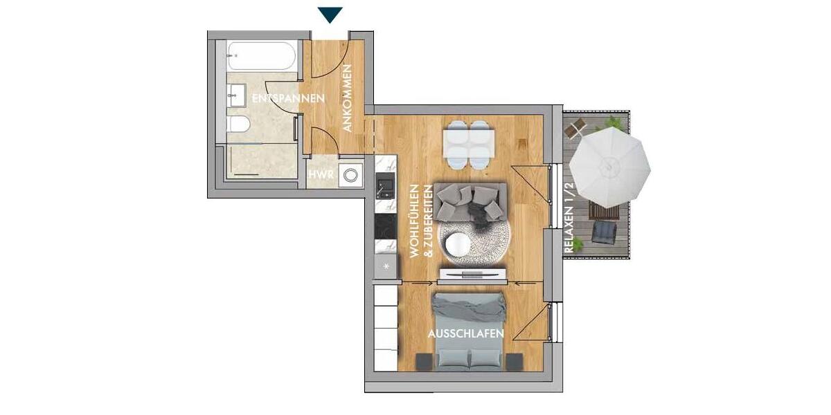 Etagenwohnung Markkleeberg - 2 Zimmer, 44 m&sup2;, 788&euro; | Angebot:26269515