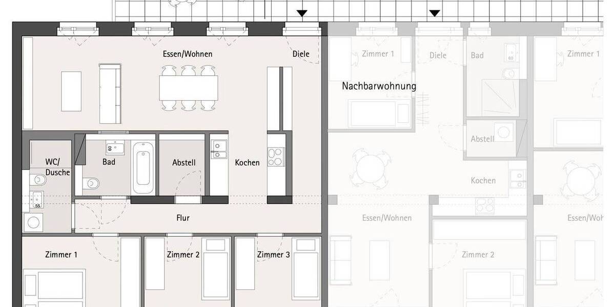 NEUBAU-Wohnung mit Balkon zum Garten * 4 Zimmer * KFW 40 und QNG 4 zimmer