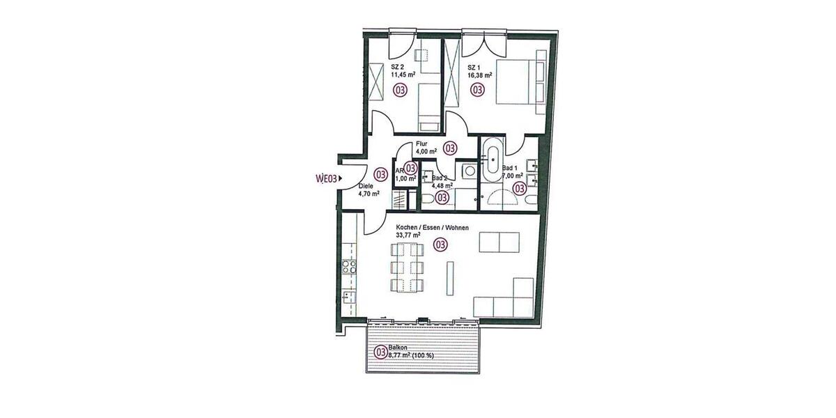 Etagenwohnung Leipzig Südost - 3 Zimmer, 83 m&sup2;, 1.253&euro; | Angebot:26249457