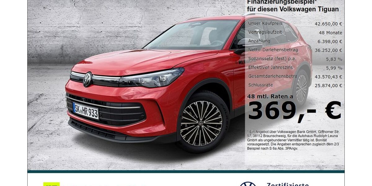 VW Tiguan 6.000 km 42.650 &euro; Leuna 06237