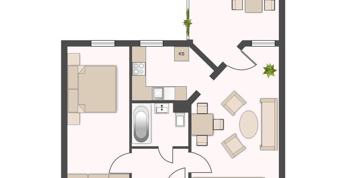 Etagenwohnung Leipzig Wiederitzsch - 2 Zimmer, 53 m&sup2;, 108.000&euro; | Angebot:25733652