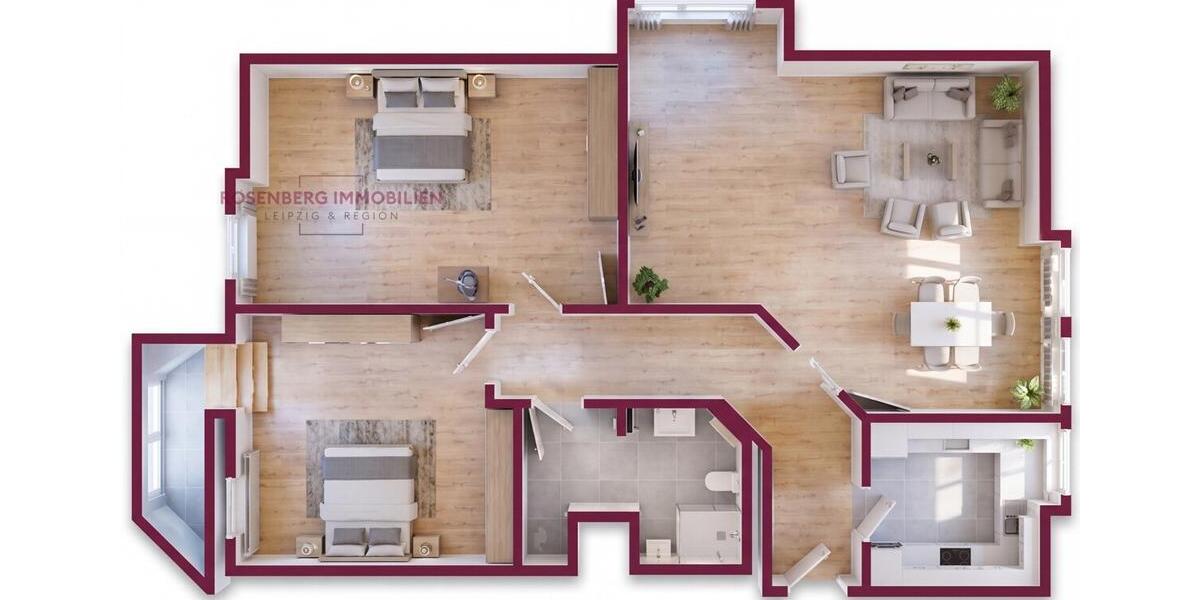 Etagenwohnung Leipzig Altwest - 3 Zimmer, 87 m&sup2;, 1.175&euro; | Angebot:26688588