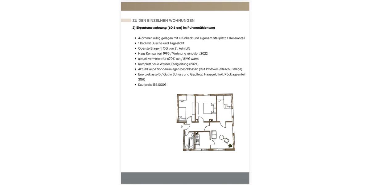 Etagenwohnung Zwenkau - 4 Zimmer, 61 m&sup2;, 155.000&euro; | Angebot:26503247