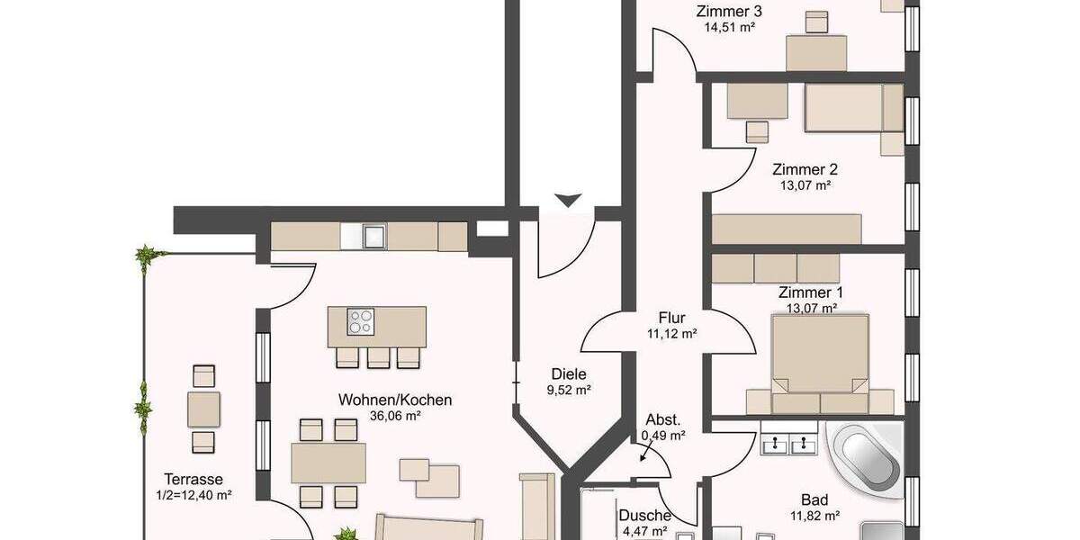 Etagenwohnung Leipzig Neustadt-Neuschönefeld - 4 Zimmer, 126 m&sup2;, 449.000&euro; | Angebot:25733709