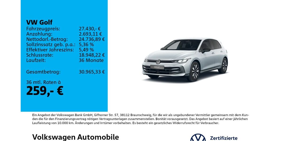 VW Golf 14.336 km 24.630 &euro; Leipzig 04178