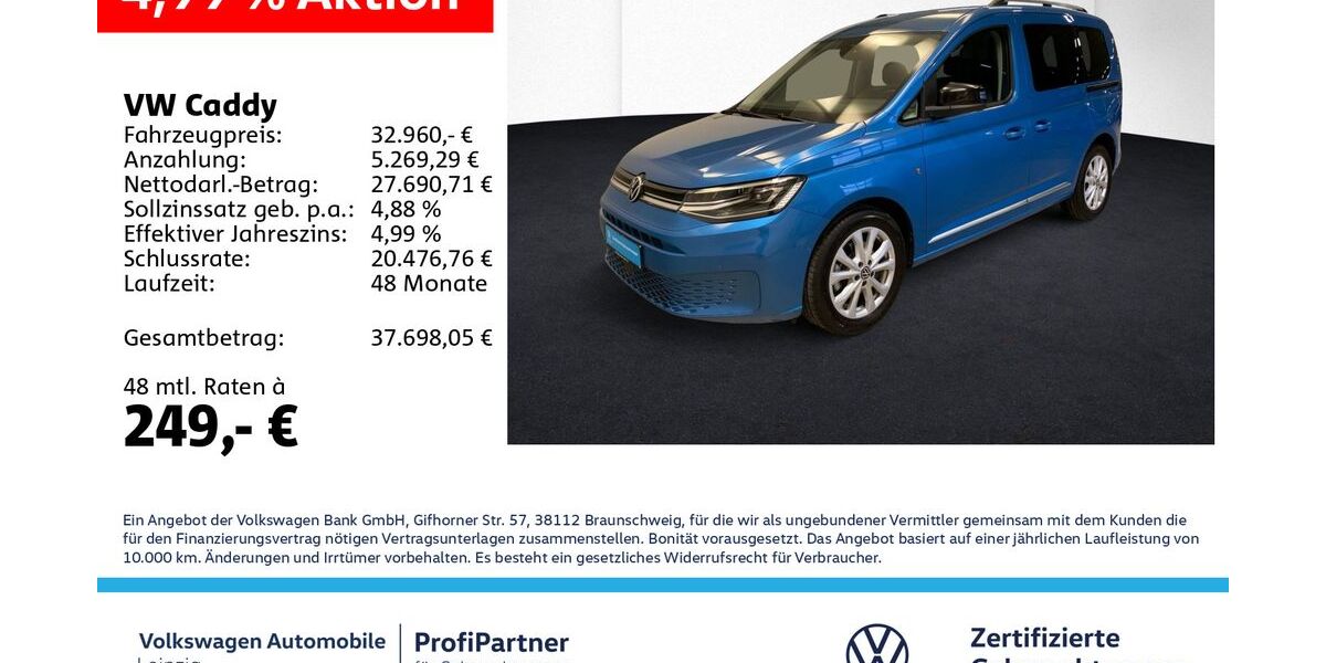 VW Caddy 14.789 km 30.960 &euro; Leipzig 04178