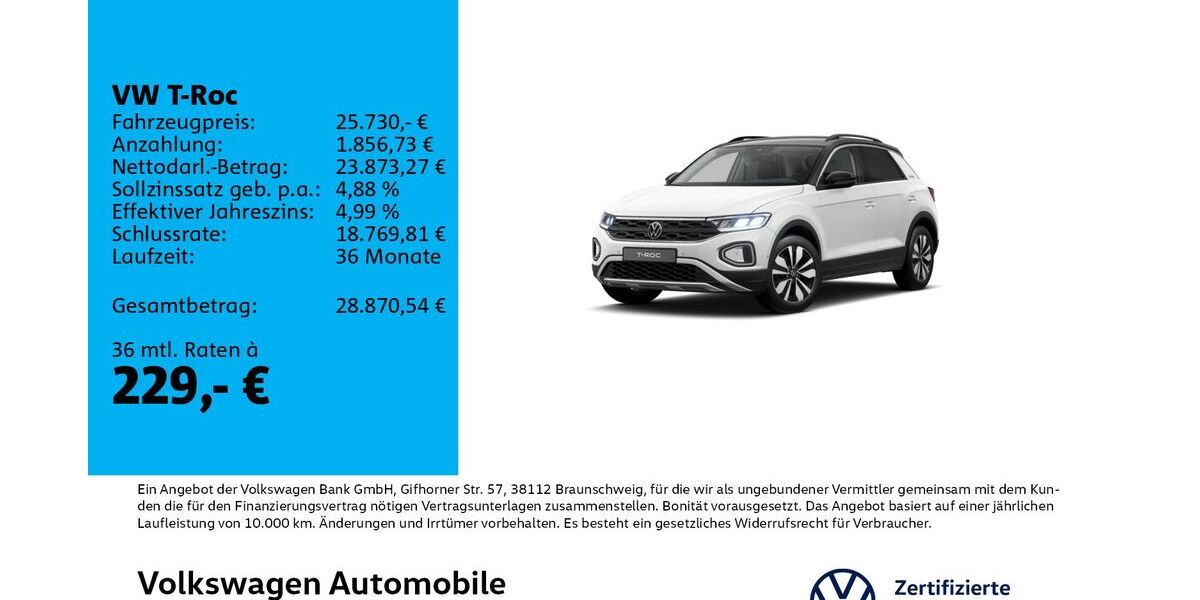 VW T-Roc 13.000 km 25.730 &euro; Leipzig 04178