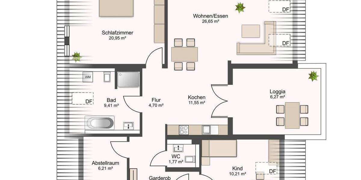 Etagenwohnung Zwenkau - 3 Zimmer, 103 m&sup2;, 437.900&euro; | Angebot:26388715