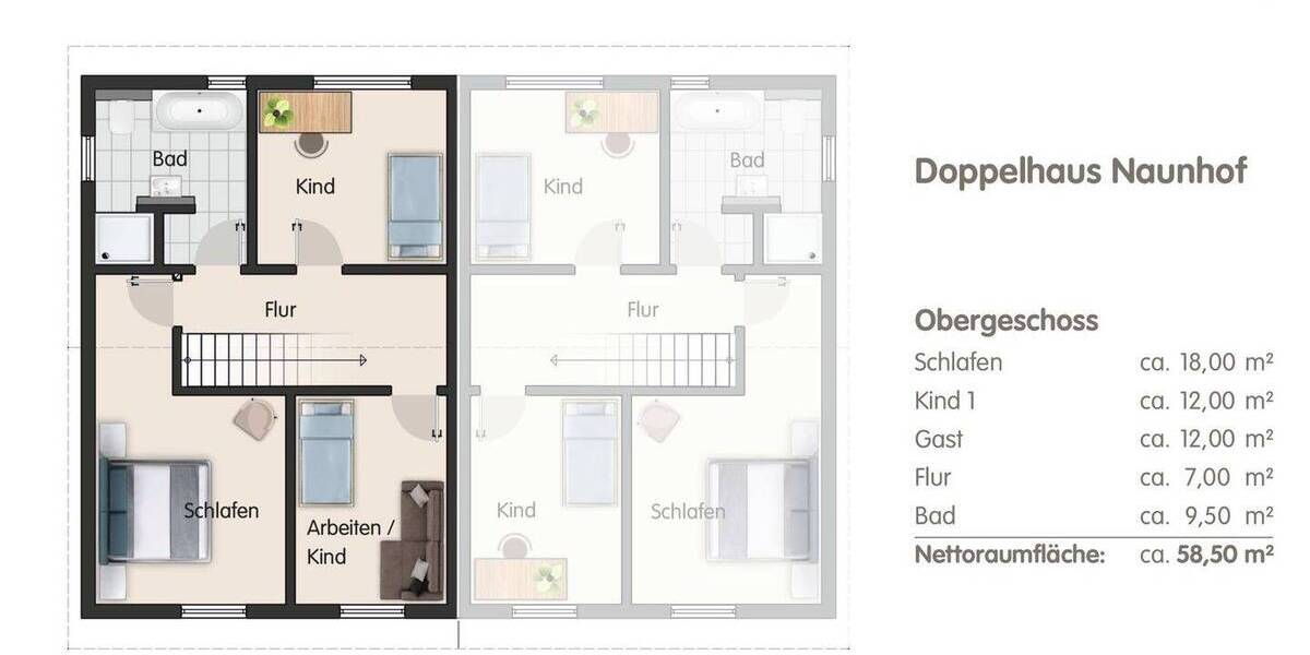 Doppelhaushälfte Naunhof - 4 Zimmer, 117 m&sup2;, 427.400&euro; | Angebot:25746445