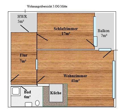 Etagenwohnung Leipzig Südwest - 2 Zimmer, 71 m&sup2;, 645&euro; | Angebot:26610484