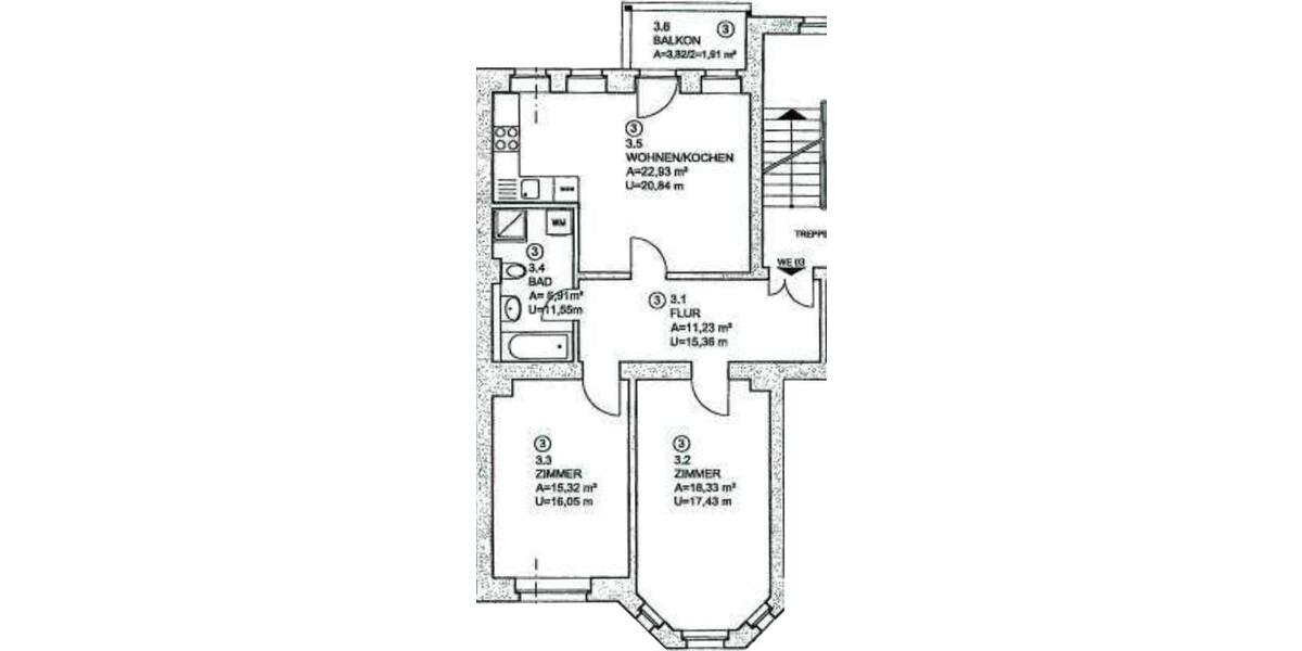 Etagenwohnung Leipzig Nordwest - 3 Zimmer, 77 m&sup2;, 900&euro; | Angebot:25646209