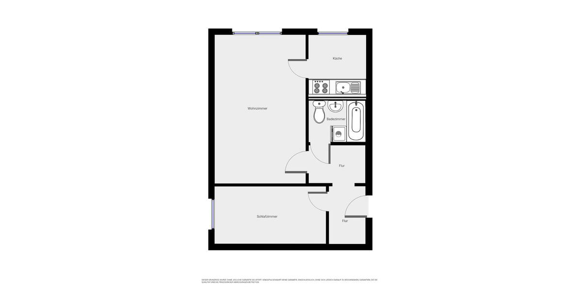 Etagenwohnung Leipzig Lausen-Grünau - 2 Zimmer, 46 m&sup2;, 367&euro; | Angebot:25582095