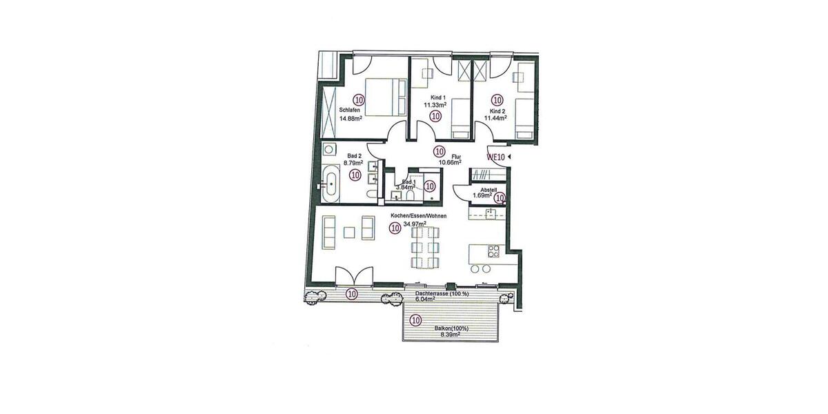 Etagenwohnung Leipzig Südost - 4 Zimmer, 100 m&sup2;, 1.495&euro; | Angebot:26249460