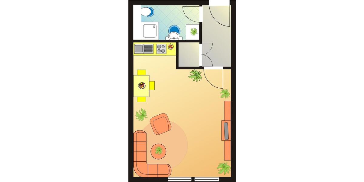 Etagenwohnung Kabelsketal - 1 Zimmer, 33 m&sup2;, 270&euro; | Angebot:25737836