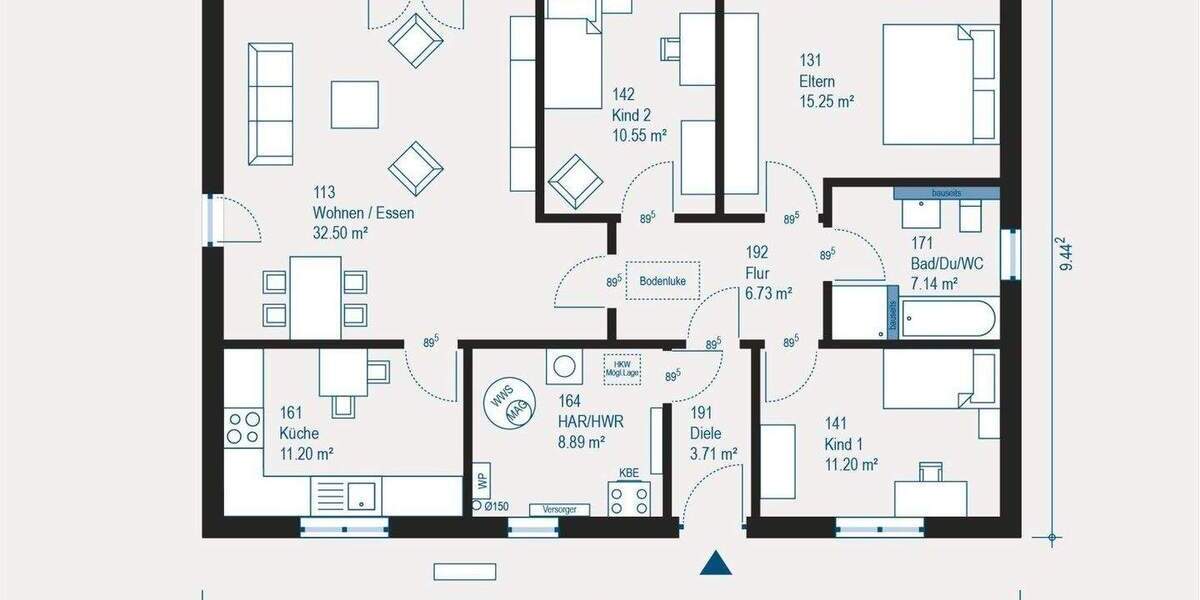 Bungalow Delitzsch Beerendorf - 4 Zimmer, 107 m&sup2;, 289.000&euro; | Angebot:25777310