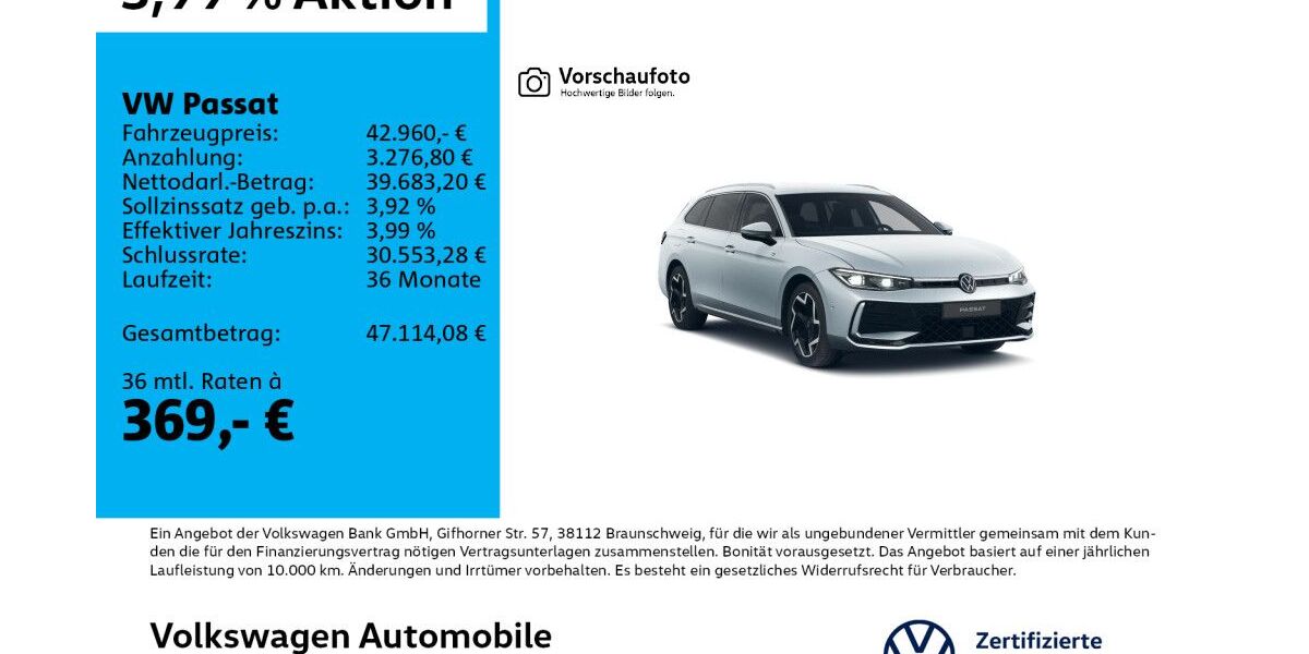 VW Passat 4.383 km 42.590 &euro; Leipzig 04178