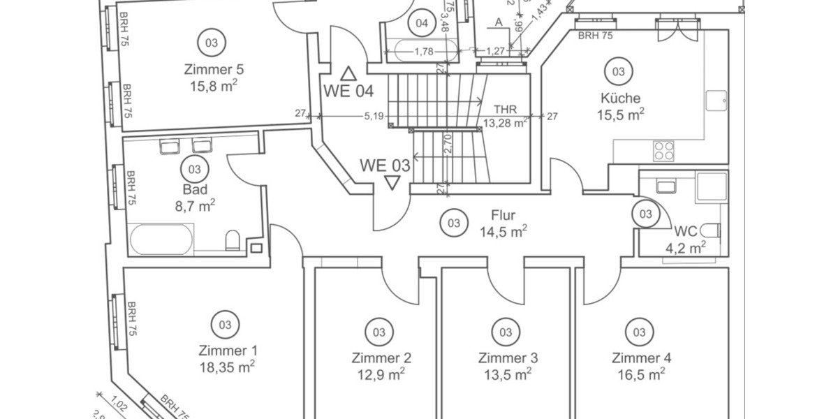 Lichtdurchflutete 5-Zimmer-Wohnung mit Südbalkon 5 zimmer