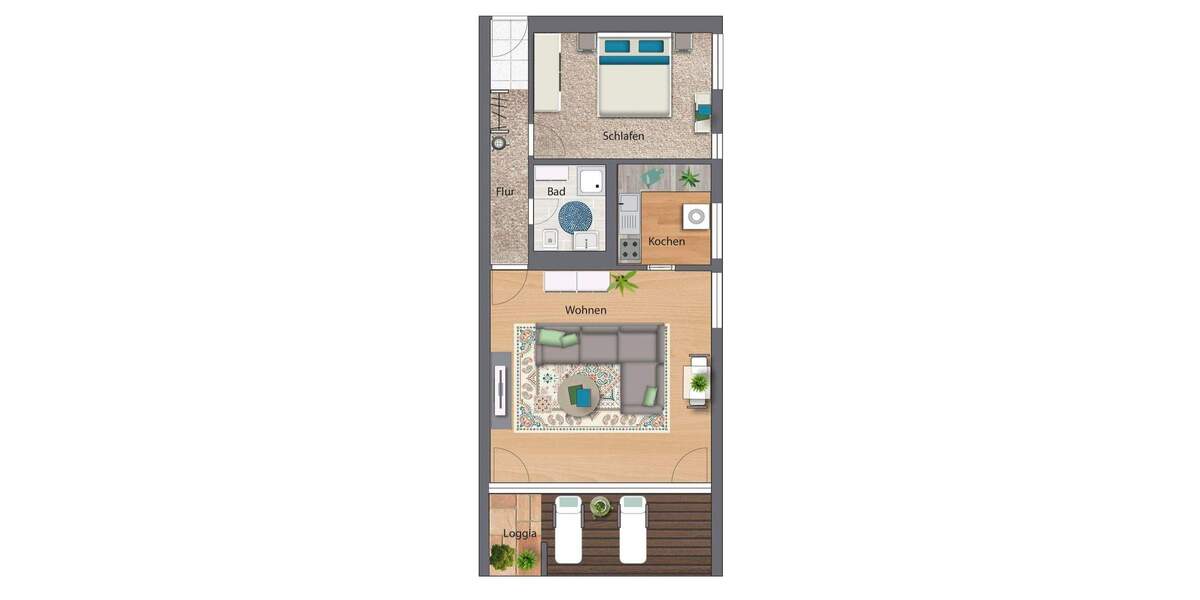 Etagenwohnung Queis Queis - 2 Zimmer, 58 m&sup2;, 499&euro; | Angebot:25776526