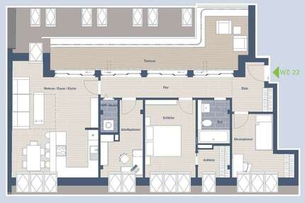 *ERSTBEZUG* Spektakuläre Penthouse -Wohnung mit 3,5 Zimmern + ca. 18m² Terrasse in Schleußig 3.5 zimmer