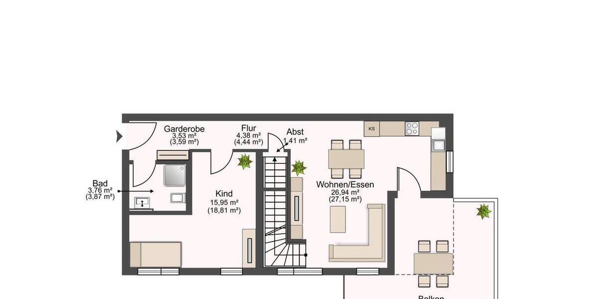 Etagenwohnung Zwenkau - 4 Zimmer, 99 m&sup2;, 444.400&euro; | Angebot:26376921