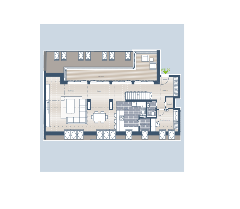 *ERSTBEZUG* Über 220 m² gr. Penthouse-Whg., 3 Terrassen, Maisonette, Blick zum Wasser, in Schleußig 7.5 zimmer