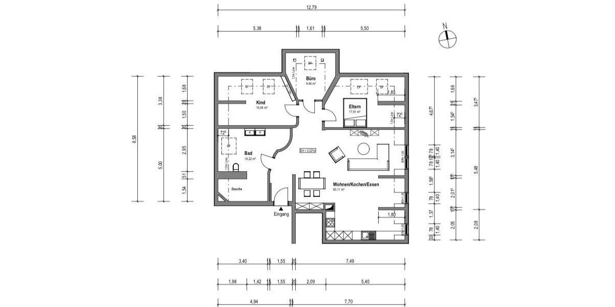 Dachgeschoßwohnung Leipzig Mitte - 4 Zimmer, 125 m&sup2;, 1.500&euro; | Angebot:26664427