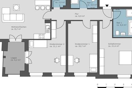 Erstbezug in Citynaher Wohnlage- hochwertige helle 4 Zimmer Wohnung mit Balkon 4 zimmer
