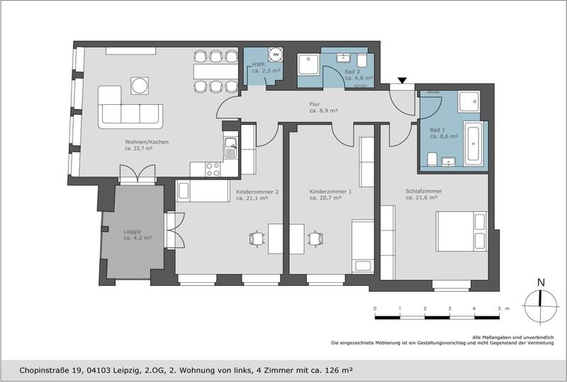 Erstbezug in Citynaher Wohnlage- hochwertige helle 4 Zimmer Wohnung mit Balkon 4 zimmer