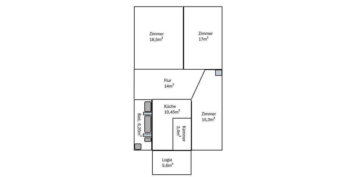 Großzügige 3-Raum-Wohnung mit Loggia in Leipzig-Schönefeld 3 zimmer