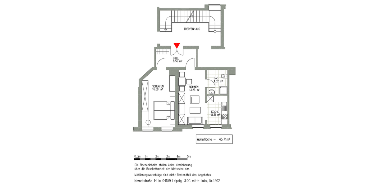 MÖCKERN + 2 ZIMMER + RUHIG GELEGEN + AB SOFORT FREI - Etagenwohnung Leipzig Möckern | Angebot:26745242