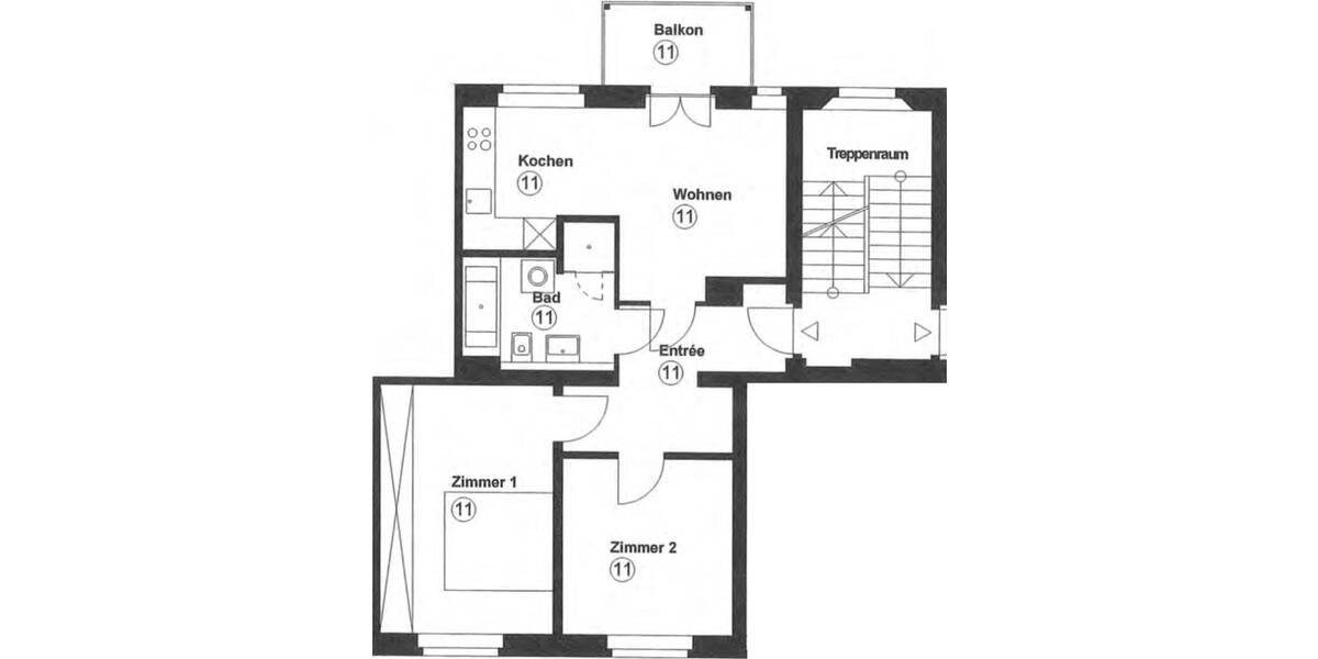 Etagenwohnung Leipzig Anger-Crottendorf - 3 Zimmer, 58 m&sup2;, 790&euro; | Angebot:26741651