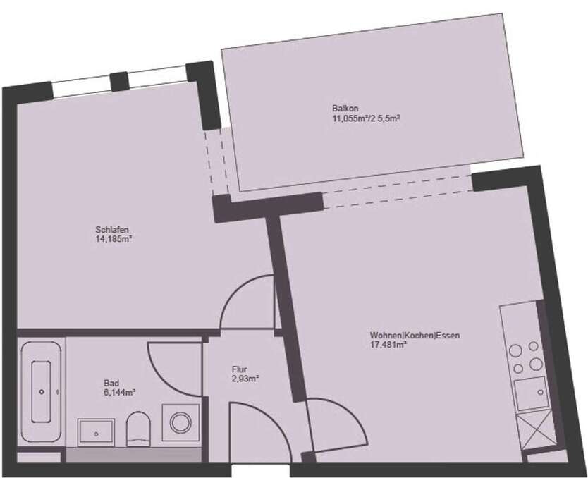 Solide Kapitalanlage mit moderner Ausstattung und Aufzug 2 zimmer