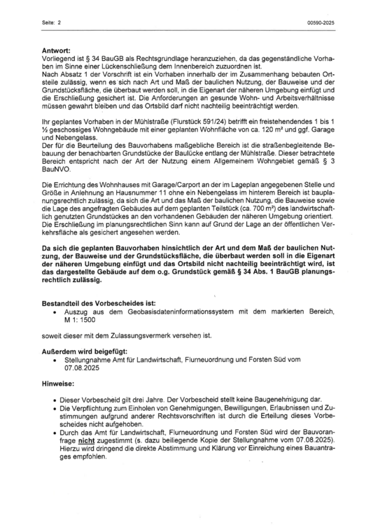 Landwirtschaftsfläche, teilw. bebaubar für Wohnen zimmer