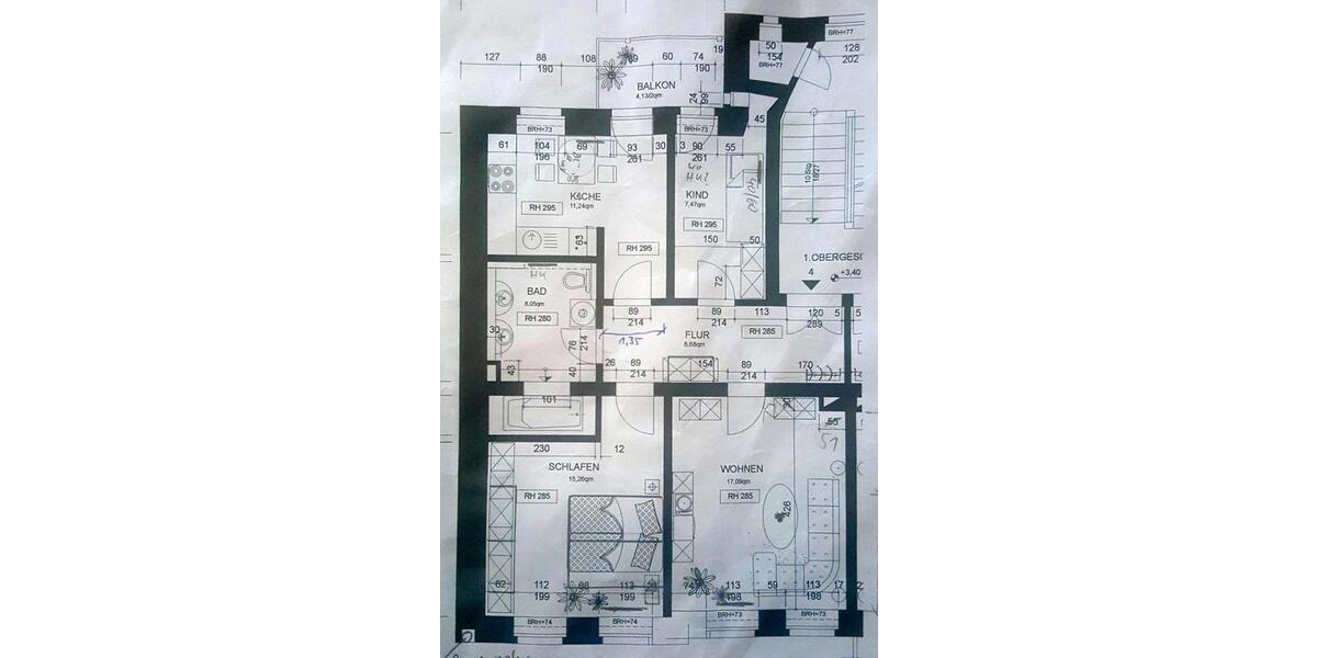 Etagenwohnung Leipzig Mitte - 3 Zimmer, 70 m&sup2;, 1.250&euro; | Angebot:25931375