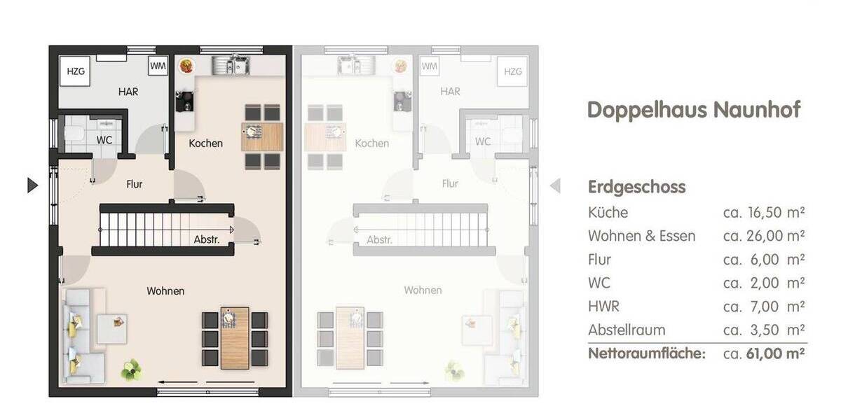 Doppelhaushälfte Naunhof - 4 Zimmer, 117 m&sup2;, 427.400&euro; | Angebot:25746445