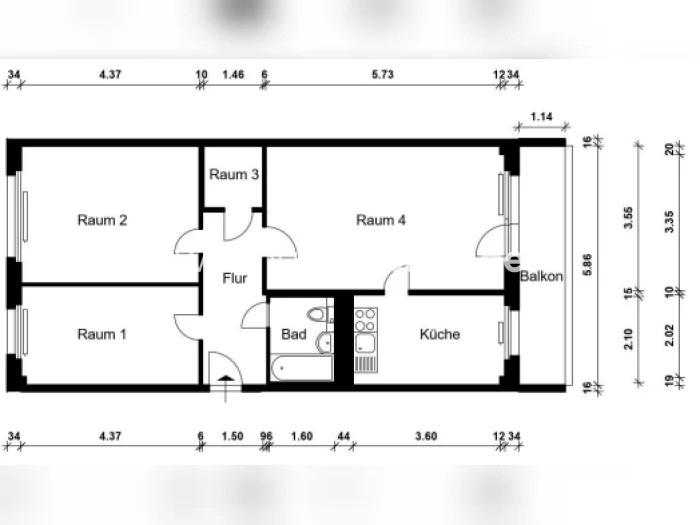 Etagenwohnung Leipzig West - 3 Zimmer, 72 m&sup2;, 423&euro; | Angebot:24540966