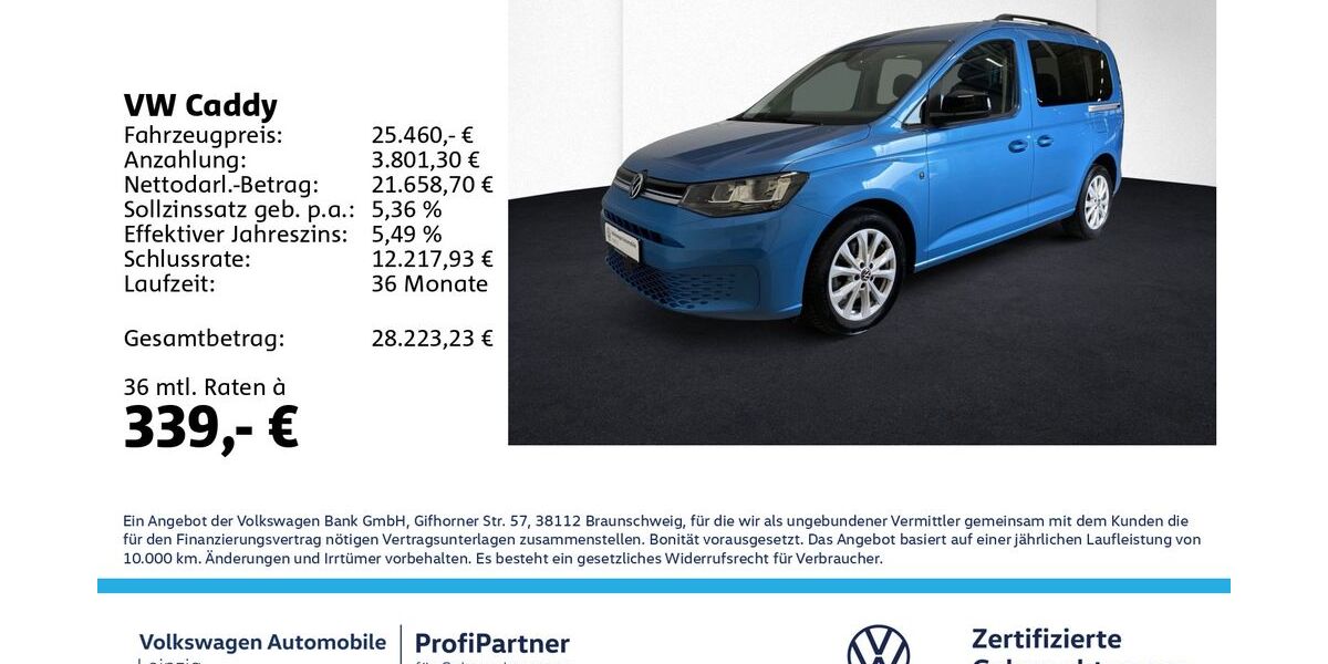 VW Caddy 38.850 km 23.420 &euro; Leipzig 04178