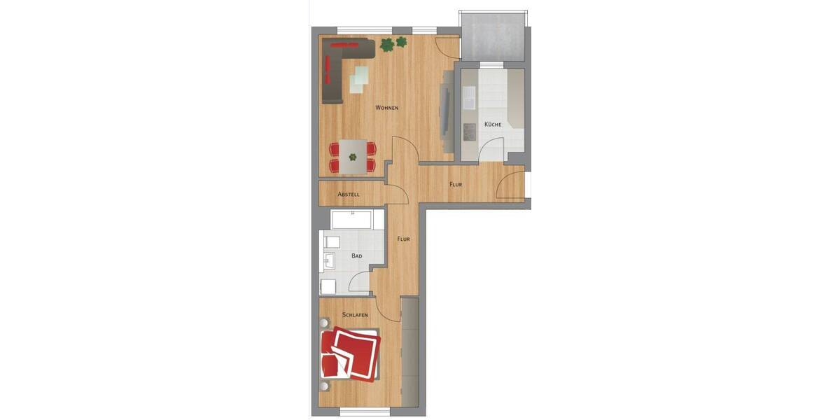 Etagenwohnung Leipzig Zentrum-Süd - 2 Zimmer, 65 m&sup2;, 600&euro; | Angebot:26451769