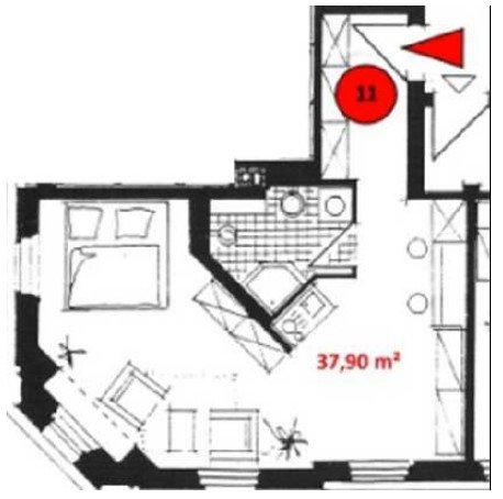 Etagenwohnung Leipzig Altwest - 1 Zimmer, 38 m&sup2;, 108.000&euro; | Angebot:26603052