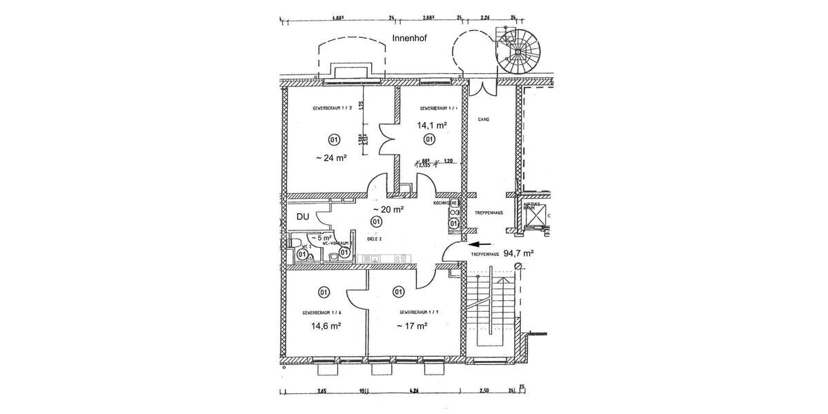 Gewerbeobjekt Leipzig Zentrum-Ost - 4 Zimmer, 94 m&sup2;, 1.720&euro; | Angebot:25899479