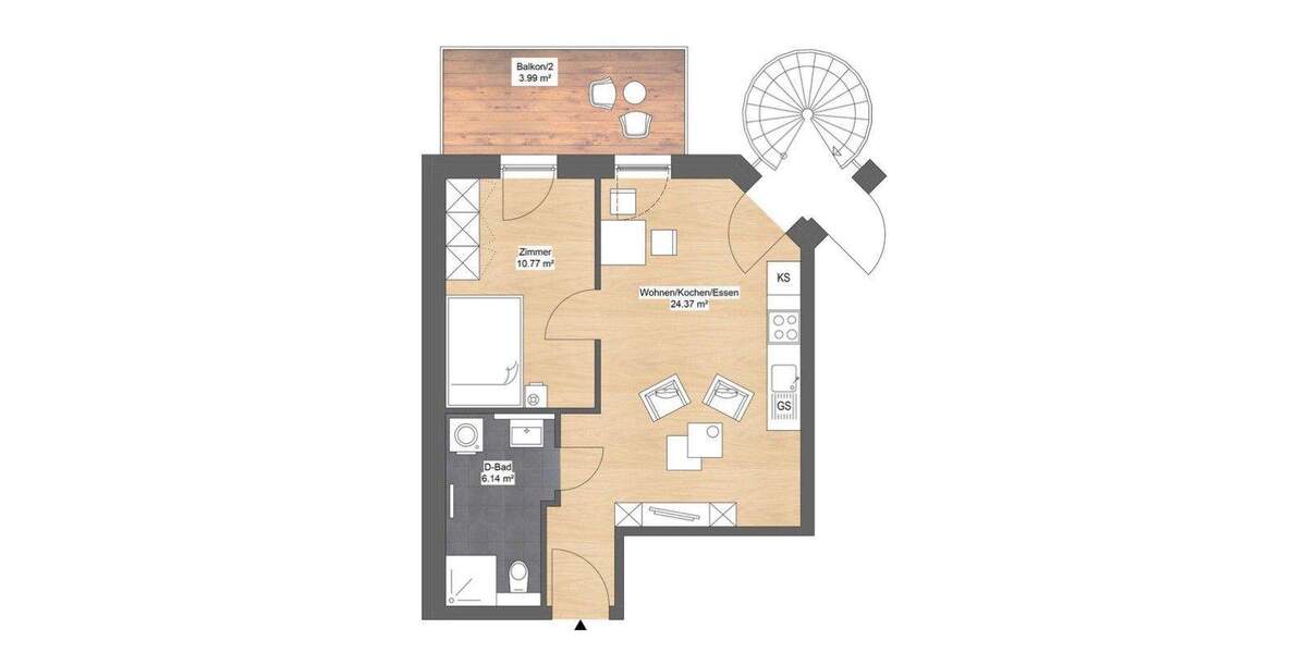 Etagenwohnung Leipzig Eutritzsch - 2 Zimmer, 45 m&sup2;, 270.000&euro; | Angebot:25735026