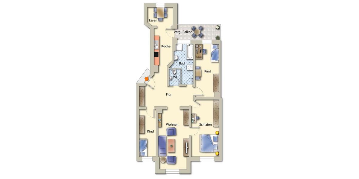 Etagenwohnung Leipzig Nord - 4 Zimmer, 117 m&sup2;, 419.000&euro; | Angebot:23628756