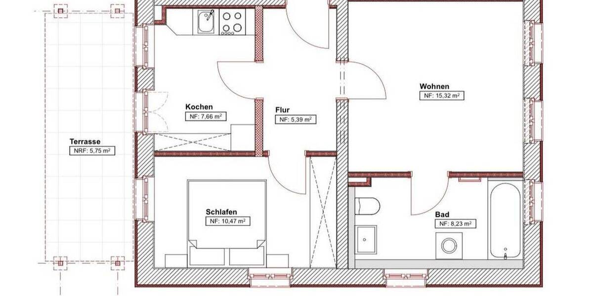 Etagenwohnung Leipzig Altlindenau - 2 Zimmer, 53 m&sup2;, 800&euro; | Angebot:26080729